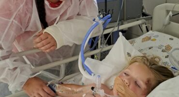 Megan and Hannah-Grace shortly after the accident.