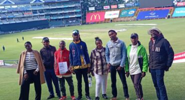 The group of local coaches during the final umpires training.