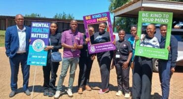 The Deputy Principal on the left and SADAG members after the powerful sessions. Photo: Supplied
