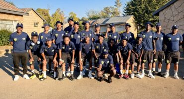 The coach and the current Gauteng team players during the tournament