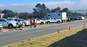 Many vehicles were pulled off during the roadblock on the N12 on Tuesday. Photo: Supplied