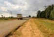 A truck drives on the R500 in the De Pan area where the attack took place. Photo: Adele Louw