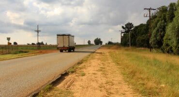 A truck drives on the R500 in the De Pan area where the attack took place. Photo: Adele Louw