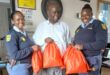The helpful police members made donations to all the schools in Wedela. Photo: SAPS