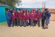 Fochville SAPS representatives with some of the learners of Reakgona Primary School. Photo: SAPS