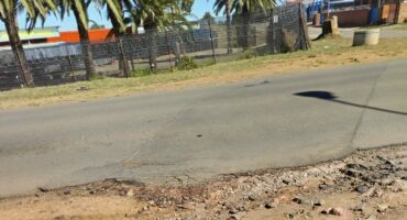 Even the side of this busy road is starting to crumble away. Photo: Supplied