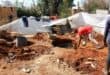 One of the yards dug up as part of illegal mining activities. Photo: Adele Louw (Carletonville and Fochville Herald)