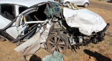 The Renault Clio in which the deceased were travelling from Potchefstroom. Photo: Adele Louw (Carletonville and Fochville Herald)