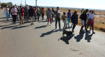 The group of marchers in Khutsong. Photo: Adele Louw (Carletonville and Fochville Herald)