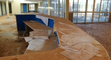 Files left behind inside the Khutsong Ext 5 clinic by the previous contractor. Archive photo: Adele Louw. (Carletonville and Fochville Herald)