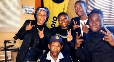 The group during their action at the radio station. Photo: SAPS