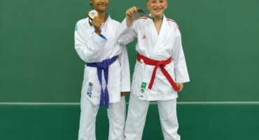 The star karateka Peyton Soobramany (left) and Dylan Venter (right).