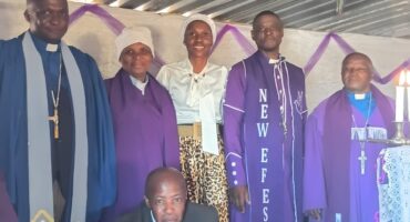 Gladys Baloyi (middle back) with some of the church leaders.