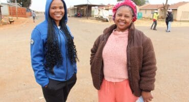 Thandi Ngqondela and Nthabiseng Letswela in Blybank. Photo: Adele Louw (Carletonville and Fochville Herald)