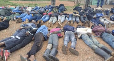 More than 120 suspected illegal miners were arrested. Photo: SAPS