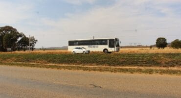 Vehicles drive past the area next to the R501 that has been set out for the project. Photo: Adele Louw (Carletonville and Fochville Herald)