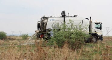 This jet-vac truck was dumping its contents in the veld near Hlanganani Primary School. Photo: Adele Louw (Carletonville and Fochville Herald)