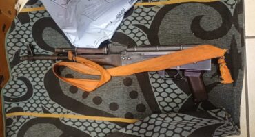 One of the firearms that were found back. Photo: SAPS