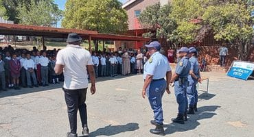 Various officers and officials visited the school. Photo: SAPS