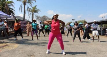 Attendees could also participate in an aerobics session. Photo: Adele Louw (Carletonville and Fochville Herald)