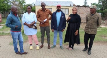 Concerned community members Lunga Situta, Sinesipho Sontube, Ayanda Tobo, Darlington Yawa, Molebogang Mohutsiwa and Sithembile David Nqulo are trying to get help for some of the victims' families. Photo: Adele Louw (Carletonville and Fochville Herald)