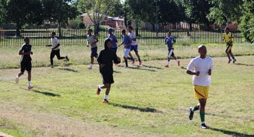 Some members of the OweSam United club in Carletonville practicing at Carleton Jones High School this week. Photo: Adele Louw (Carletonville and Fochville Herald)