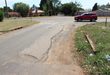 The huge potholes at the turn-off into Umgeni Street from Coronation Street. Photo: Adele Louw (Carletonville and Fochville Herald)