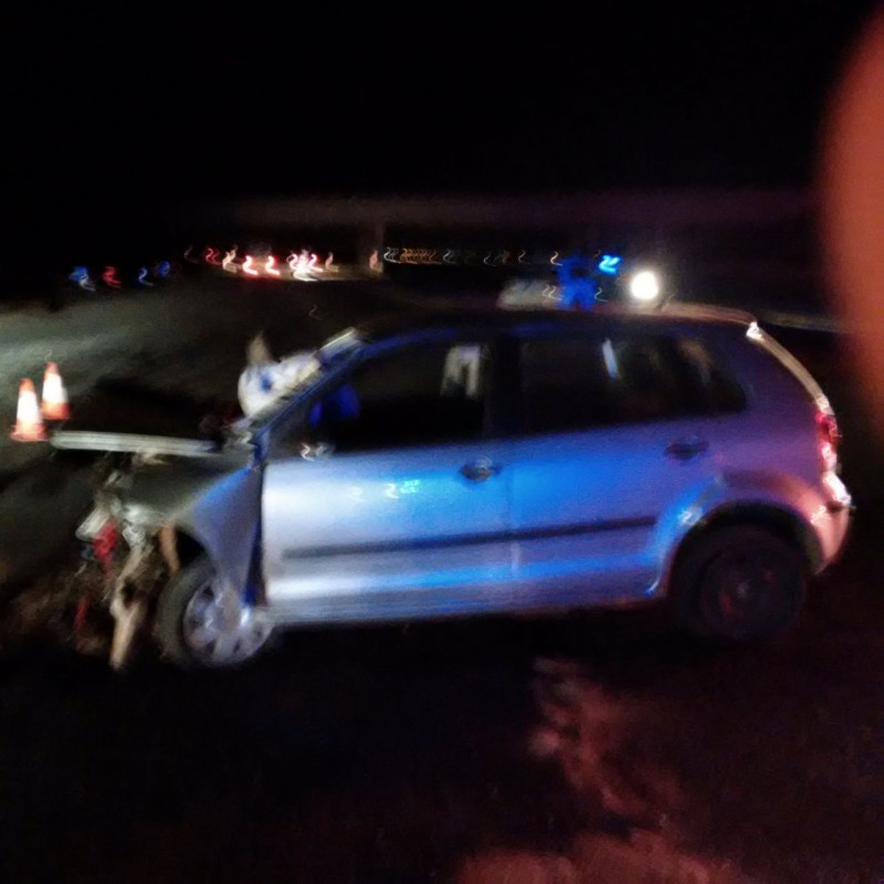 Accident scene involving polo vehicle