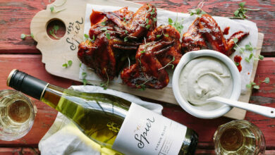 26 MARCH - SATURDAY ENTERTAIN - Sticky hot wings with a blue cheese dip