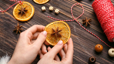 Orange holiday ornaments kids will love making