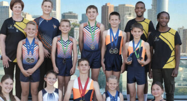 Trampoline gynasts participate at national championshps