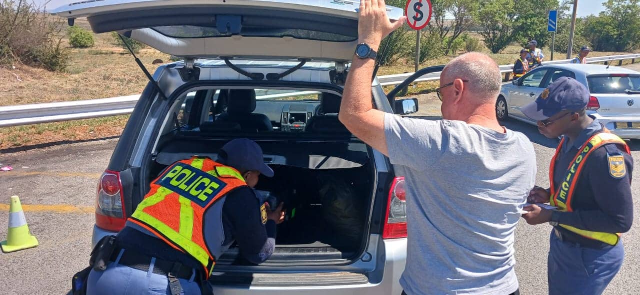 vehicle searched at a roadblock