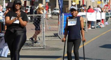 Maki Seforo taking part in the Parys Crater Street Mile.
