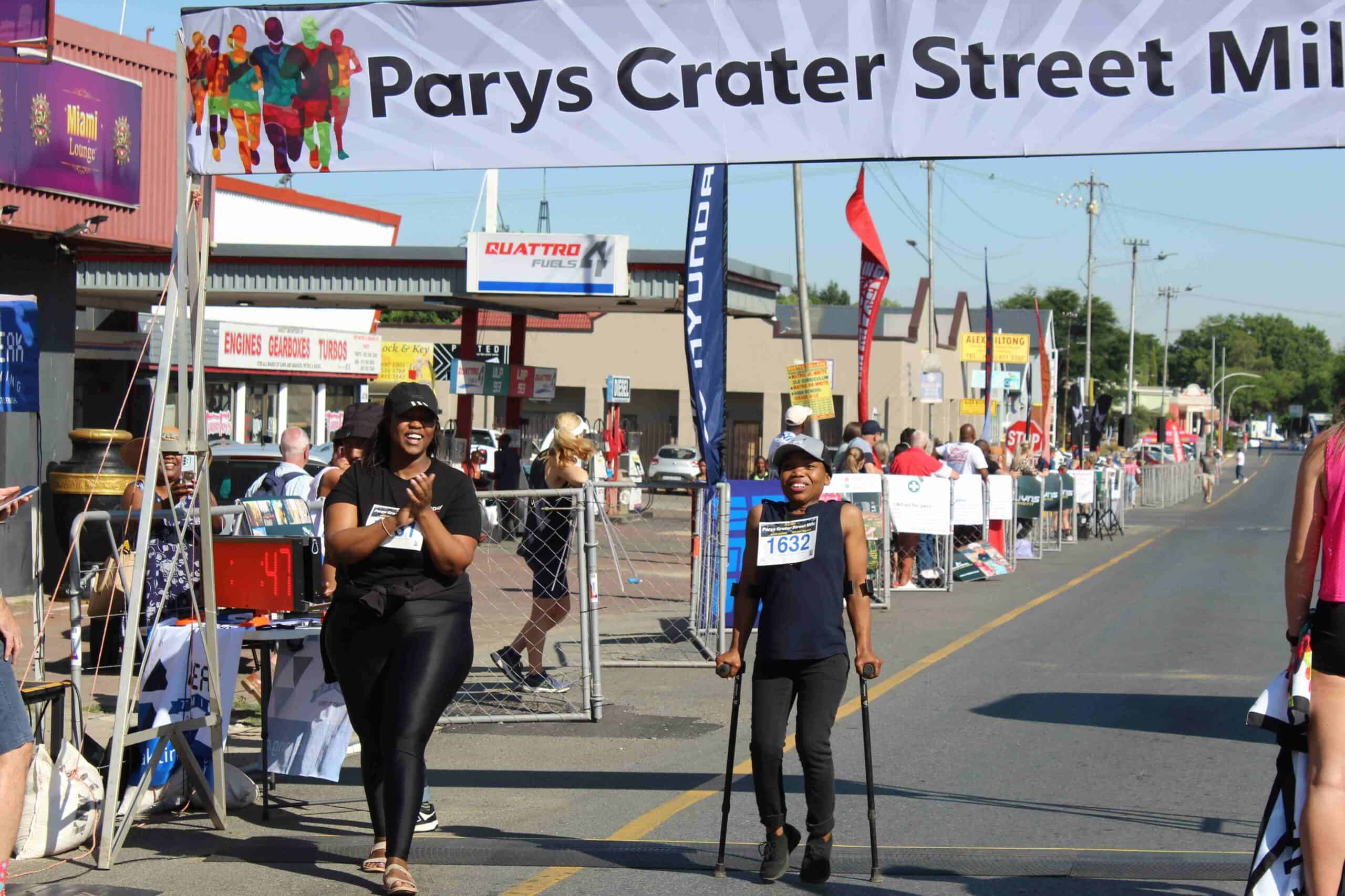 Maki Seforo taking part in the Parys Crater Street Mile.