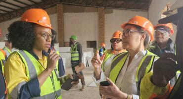 Free State MEC for Public Works and Infrastructure, Dibolelo Mance at an oversight visit in Parys.