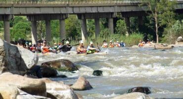 The Vaal Race starting below the Dam Wall. Photo: Gauteng Canoe Club Facebook page.