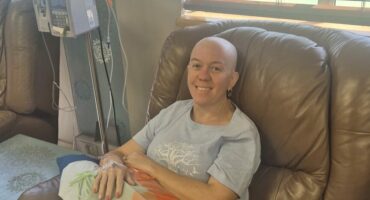 Amanda Neethling waar sy Vrydag haar tweede chemoterapie behandeling gekry het.