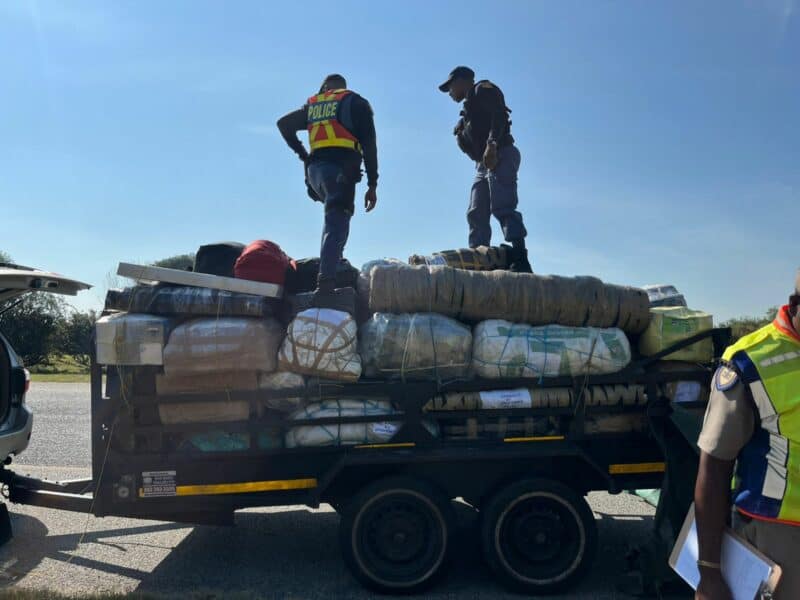Vehicles transporting goods or livestock were inspected for compliance with relevant safety and legal requirements. Photo supplied by SAPS Communication Unit.
