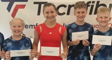 Van links is Dahlia Rust, Lara Cilliers, Jasmaine Rust, Stephan du Toit, Duvan du Toit en JP du Toit. Foto: Verskaf