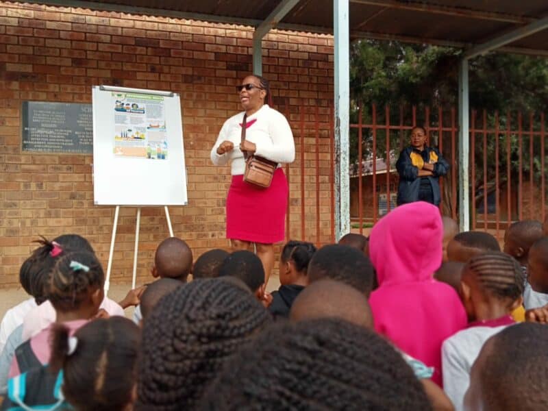 Nelly Komape busy with an education session. Photo: Supplied