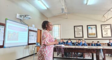 Nelly Komape during an educational session with learners of Parys Primary School. Photo: Supplied