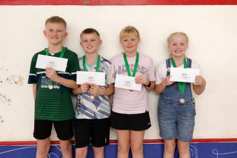 Die junior spelers wat deelgeneem het is van links Duvan du Toit, JP du Toit, Micke Prinsloo en Lara Cilliers. Foto; Verskaf