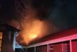 Vlamme het Maandagnag 'n deel van die skoolgebou van die Boitumelo Combined School in Heilbron verswelg. Foto: Verskaf