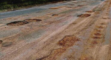 Potholes on the Kopjeskraal road outside Parys. Photo: Supplied