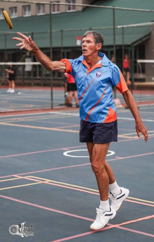 Johan Britz en sy seun Christo wat vanjaar saam aan die SA Ringtenniskampioenskappe deelgeneem het. Foto: Verskaf