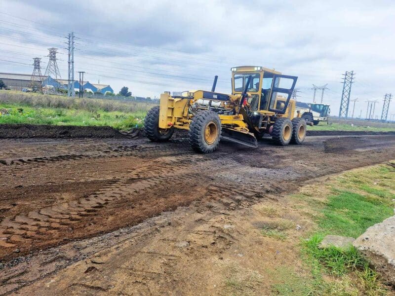 Construction work on Cemetery Road. Photo supplied by Sasol