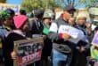 Community members supported by Ngwathe Ward 13 Councillor, Mbuyiselo Tyumbu, gathered at the Parys Magistrate's Court. Photo: Liezl Scheepers