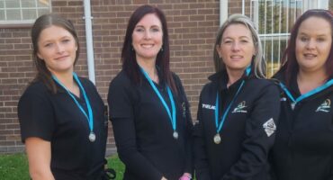 Parys-veerpyltjieklub se uitblinkers by die Vrystaat-toernooi is van links Ciara Schwartz, Lee Mostert, Thelma de Crezenzo en Von-Marie Taute.
