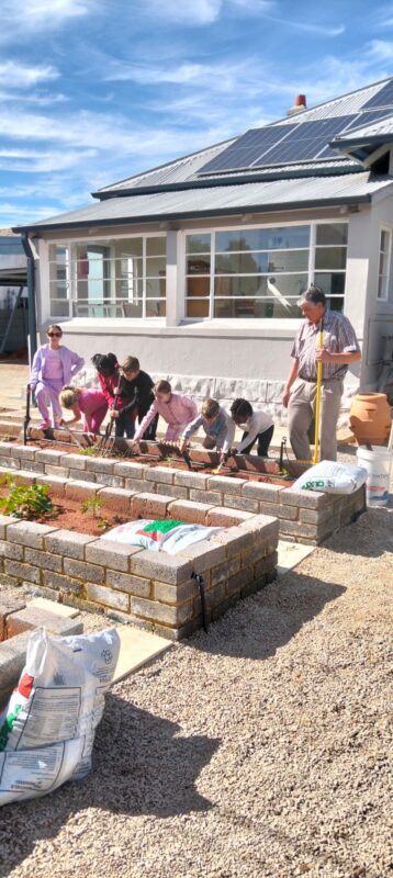 The kids planted beetroot, onions and carrots on Saturday in the veggie garden on the Parys Info & Tourism premises. Photo: Supplied