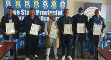 CPF members who received recognition on Saturday. Photo supplied by SAPS Communication Services